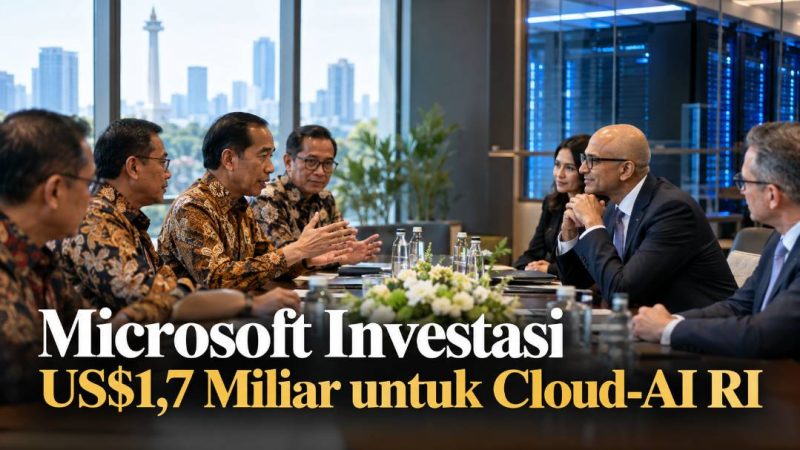 Microsoft Investasi US$1,7 Miliar untuk Cloud-AI RI